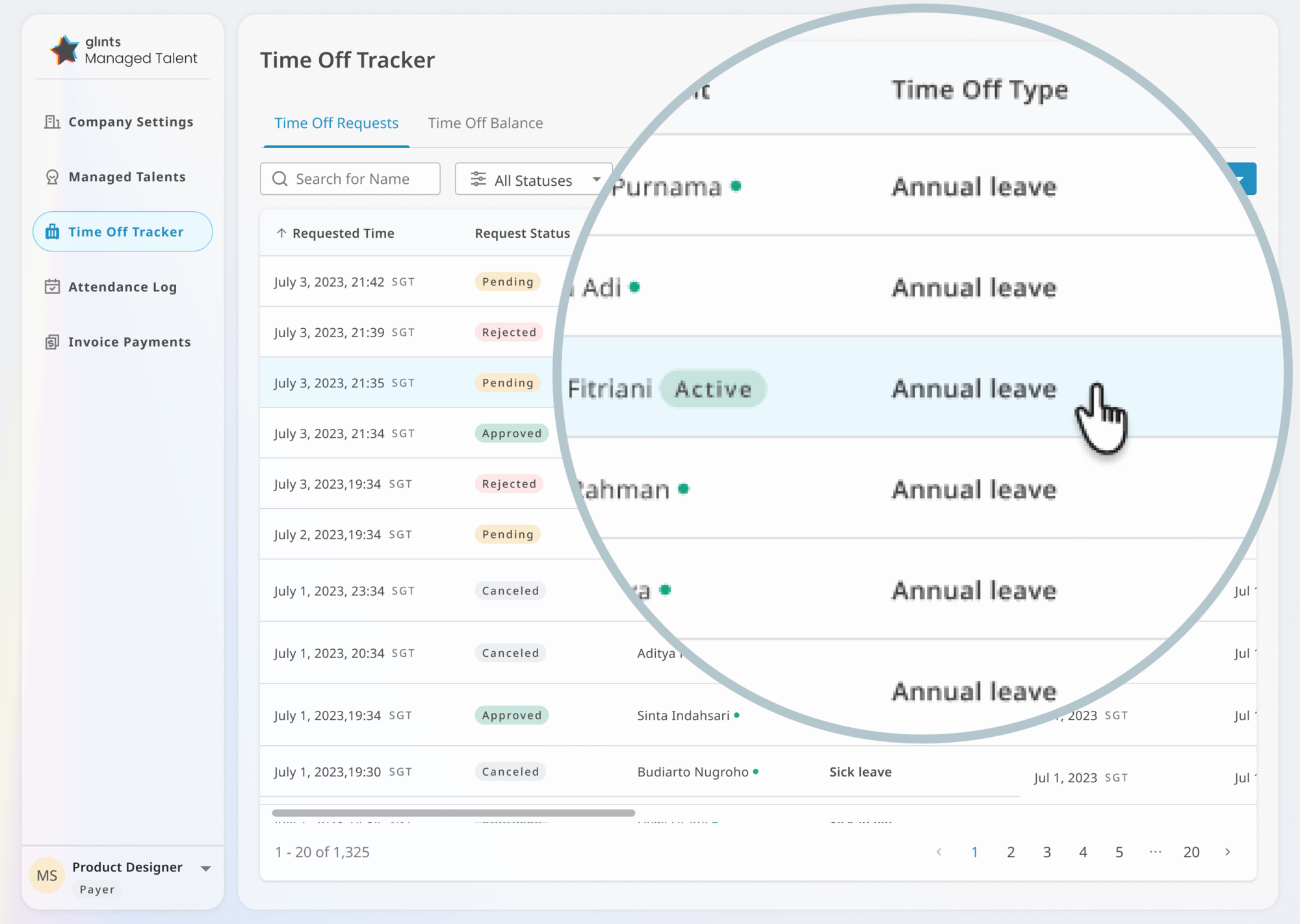 Time Off Dashboard