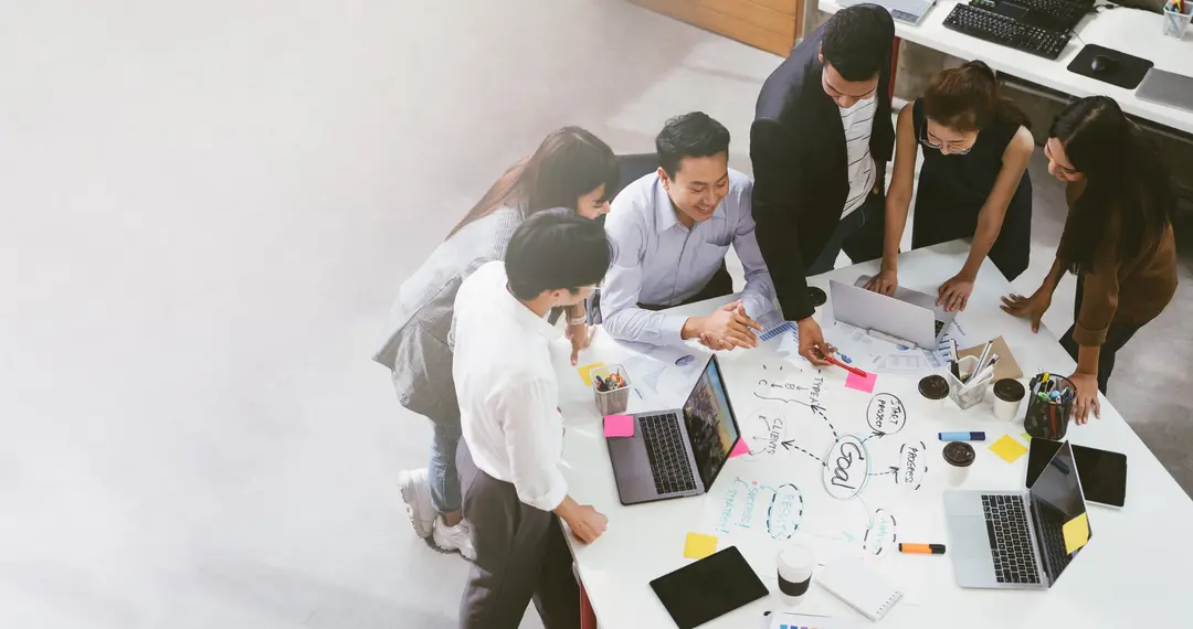 Banking professionals in Southeast Asia financial center