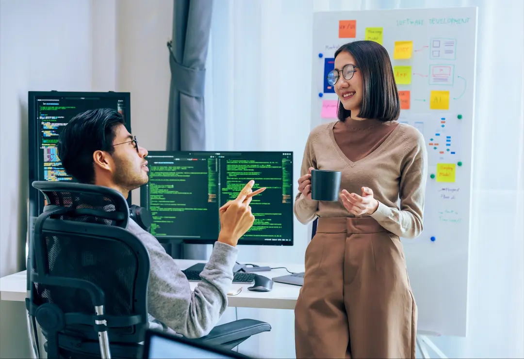 Banking professionals in Southeast Asia financial center